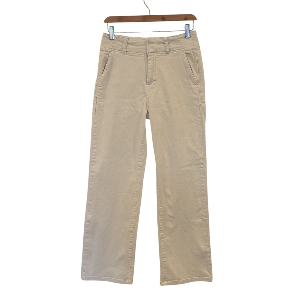 Pilcro Off White Denim Jeans Size 27P Straight Leg High Rise‎ Casual Stretch